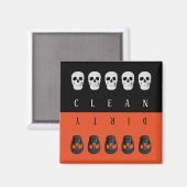 Oranje zwarte vuilniswasmachine magneet (Voorkant / Achterkant)