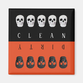 Oranje zwarte vuilniswasmachine magneet