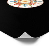 oranje zwarte wereldkaart poster (Hoek)