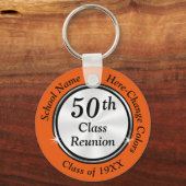 Oranje, zwarte, witte, 50e klas Reunion Favors Sleutelhanger (Voorkant)