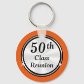 Oranje, zwarte, witte, 50e klas Reunion Favors Sleutelhanger (Achterkant)