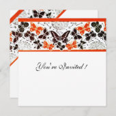 ORANJE ZWARTE WITTE FANCY BUTTERFLIES KAART (Voorkant / Achterkant)