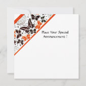 ORANJE ZWARTE WITTE FANCY BUTTERFLIES KAART (Achterkant)