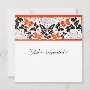 ORANJE ZWARTE WITTE FANCY BUTTERFLIES KAART