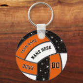 Oranje, zwarte, witte volle Cheap Volleyball Gift  Sleutelhanger (Voorkant)