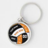 Oranje, zwarte, witte volleybalcadeautjes sleutelhanger (Voorkant)