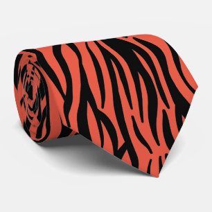 Oranje zwarte Zebra Stripes Colorful Pattern Herfs Stropdas