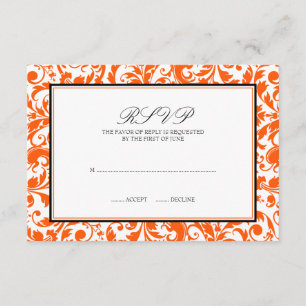 Oranje zwarte-zwemmer-badbriefkaart RSVP kaartje