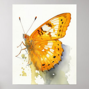 Oranje Zwavel Vlinder Art Print Poster