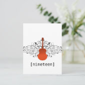 Oranje Zwemmen Guitar Table Briefkaart (Staand voorkant)