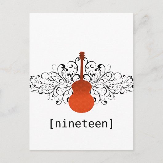 Oranje Zwemmen Guitar Table Briefkaart (Voorkant)