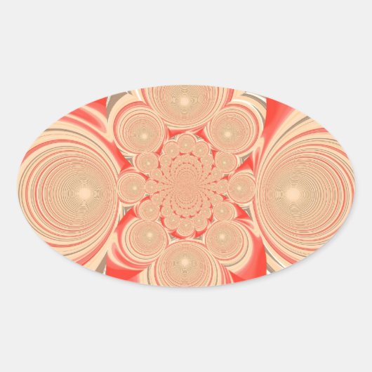 Oranje zwenkontwerp ovale sticker (Voorkant)