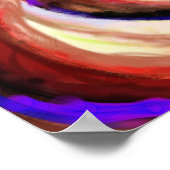 Oranje zwijn - abstract digitaal schilderij poster (Hoek)