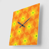 Oranjegeel & Kiwi Vierkante Klok (Hoek)