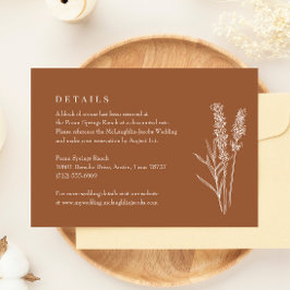Oranjegele Wilde Bloem Huwelijksdetails Bijlage RSVP Kaartje