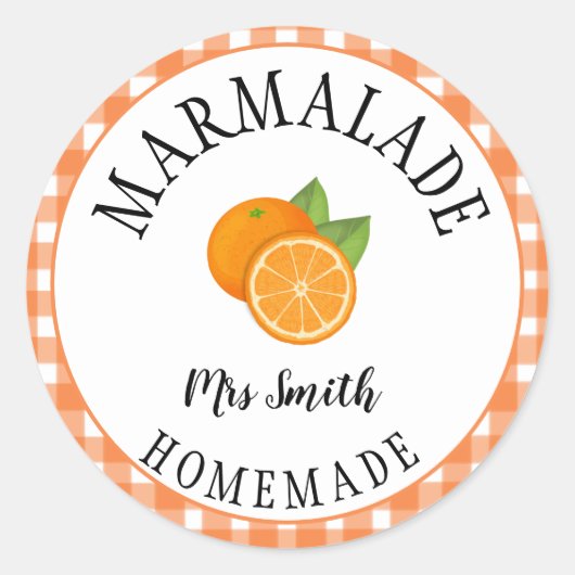 oranjejam of marmelade ronde sticker (Voorkant)