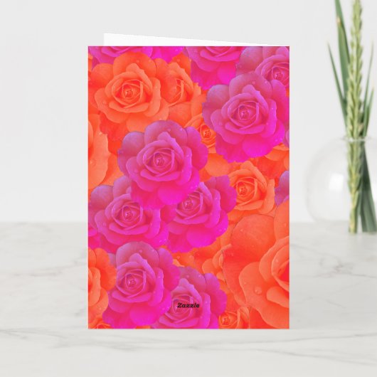 OranjeRoze Bloemen Roos Abstract QR Code Huwelijk (Achterkant)