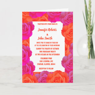 OranjeRoze Bloemen Roos Abstract QR Code Huwelijk