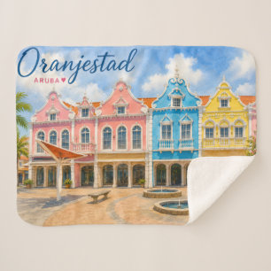 Oranjestad Aruba Caribisch Eiland Reis Souvenir Sherpa Deken