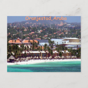 Oranjestad, Aruba in Waterverf Briefkaart
