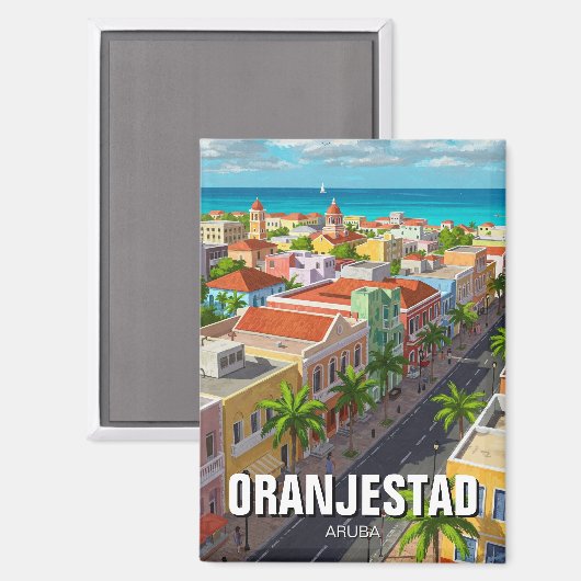 Oranjestad Aruba Reizen Magneet (Voorkant / Achterkant)