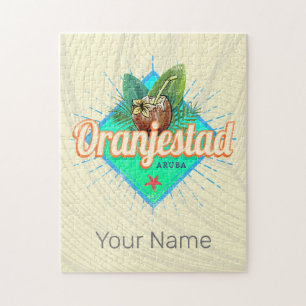 Oranjestad Aruba Retro Caribisch Souvenir Legpuzzel