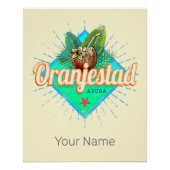 Oranjestad Aruba Retro  Caribisch Souvenir Perfect Poster (Voorkant)