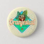 Oranjestad Aruba Retro  Caribisch Souvenir Ronde Button 5,7 Cm (Voorkant)