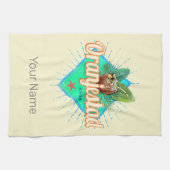Oranjestad Aruba Retro  Caribisch Souvenir Theedoek (Horizontaal)