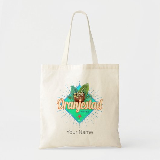 Oranjestad Aruba Retro Caribisch Souvenir Tote Bag (Voorkant)