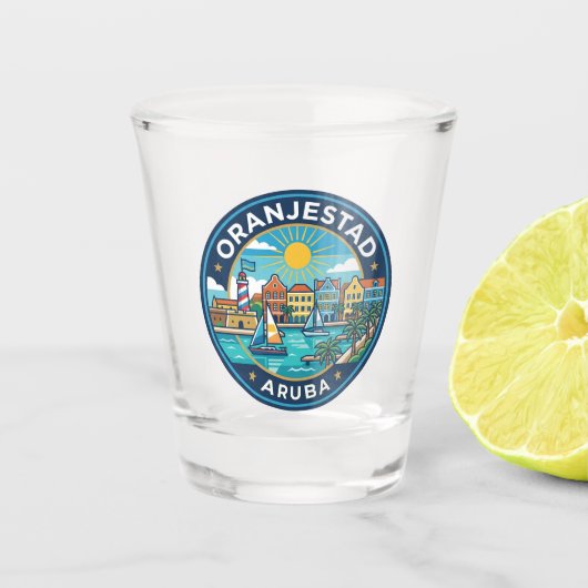Oranjestad Aruba Shot Glas (Voorkant)