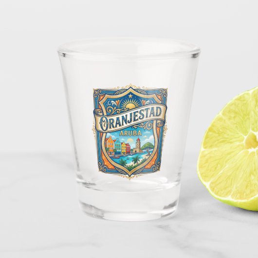 Oranjestad Aruba Shot Glas (Voorkant)