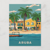 Oranjestad, Aruba Waterverf schilderij Briefkaart (Voorkant)