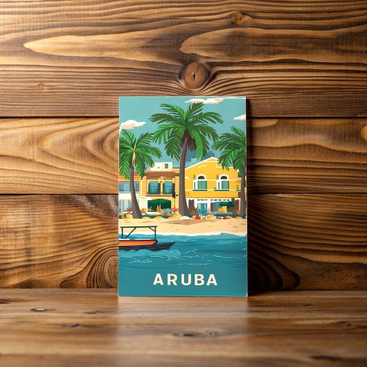 Oranjestad, Aruba Waterverf schilderij Briefkaart
