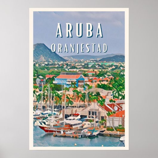 Oranjestad, de kleurrijke stad der Antillen Poster (Voorkant)