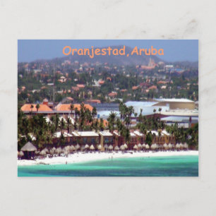 Oranjestad, Waterverf Aruba Briefkaart