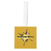 Oranmentkubus (Goldenrodekleur) Decoratie (Voorkant)