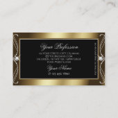 Orante Black Brown Golden Sparkle Jewels Ornamente Visitekaartje (Achterkant)