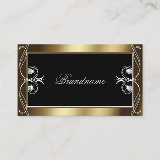 Orante Black Brown Golden Sparkle Jewels Ornamente Visitekaartje (Voorkant)