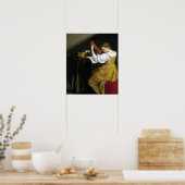 Orazio Gentileschi de Lute Player Poster (Keuken)