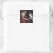 Orazio Gentileschi en Giovanni Lanfranco Saint Vierkante Sticker (Tas)