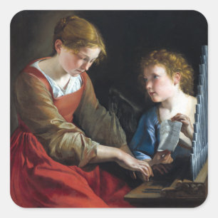 Orazio Gentileschi en Giovanni Lanfranco Saint Vierkante Sticker