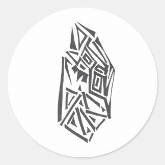 Orb Black White Abstract Tribal Tattoo Art Ronde Sticker