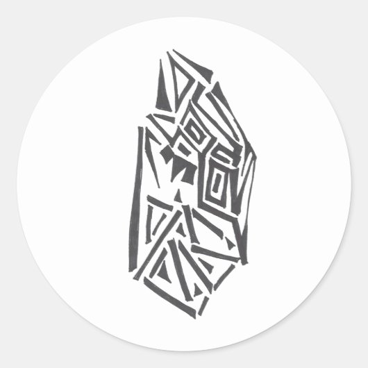 Orb Black White Abstract Tribal Tattoo Art Ronde Sticker (Voorkant)