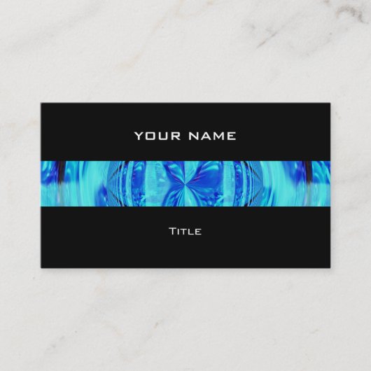 Orb Blue stripe visitekaartje zwart terug (Voorkant)