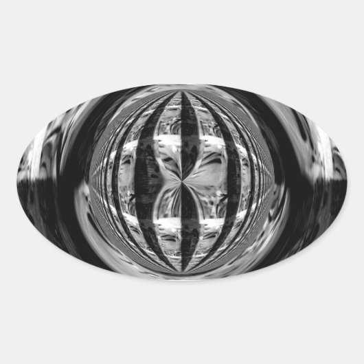 Orb Chrome Black sticker oval (Voorkant)