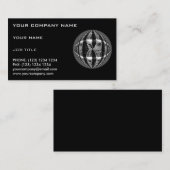 Orb Chrome Black visitekaartje zwart (Voorkant / Achterkant)