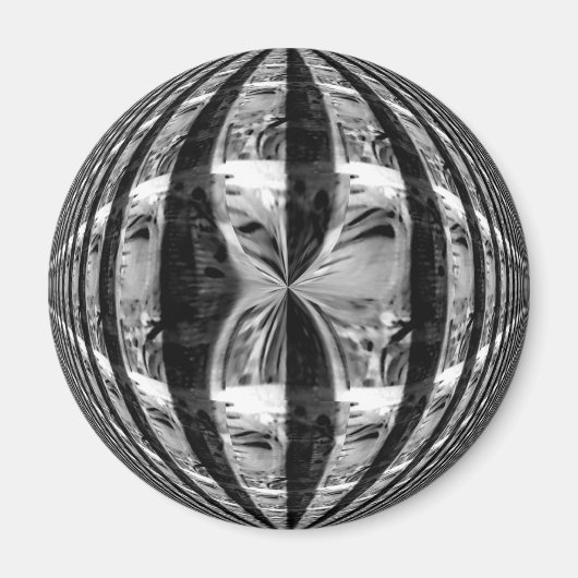 Orb Chrome Zwart koelkastmagneet rond Magneet (Voorkant)