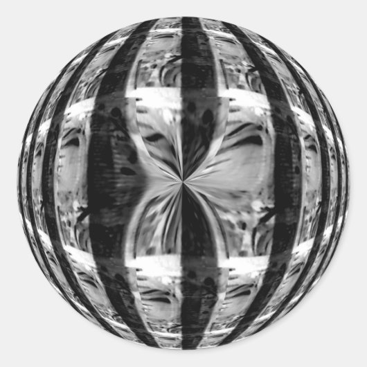Orb Chrome Zwart sticker rond (Voorkant)