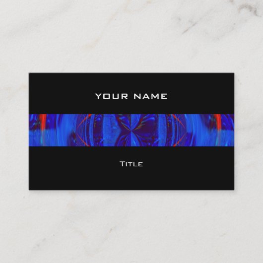 Orb Dark Blue stripe visitekaartje zwart terug (Voorkant)